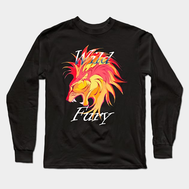 Lion Wild Fury filled, light Long Sleeve T-Shirt by Animalistics